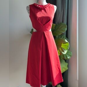 D-PLAY Red Sleeveless Fit & Flare Dress | EU 36